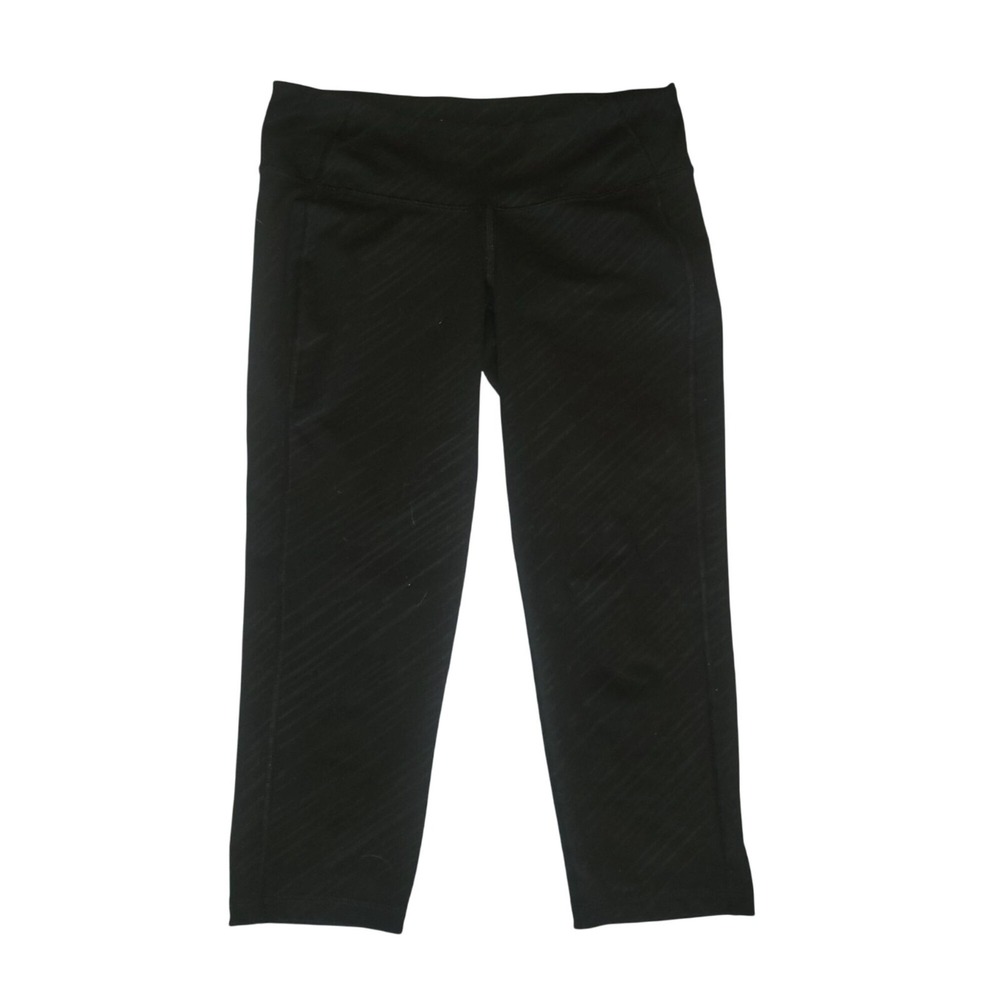 Old Navy Active Womens Black Space Dye Cropped Leggings Size M Medium Workout
